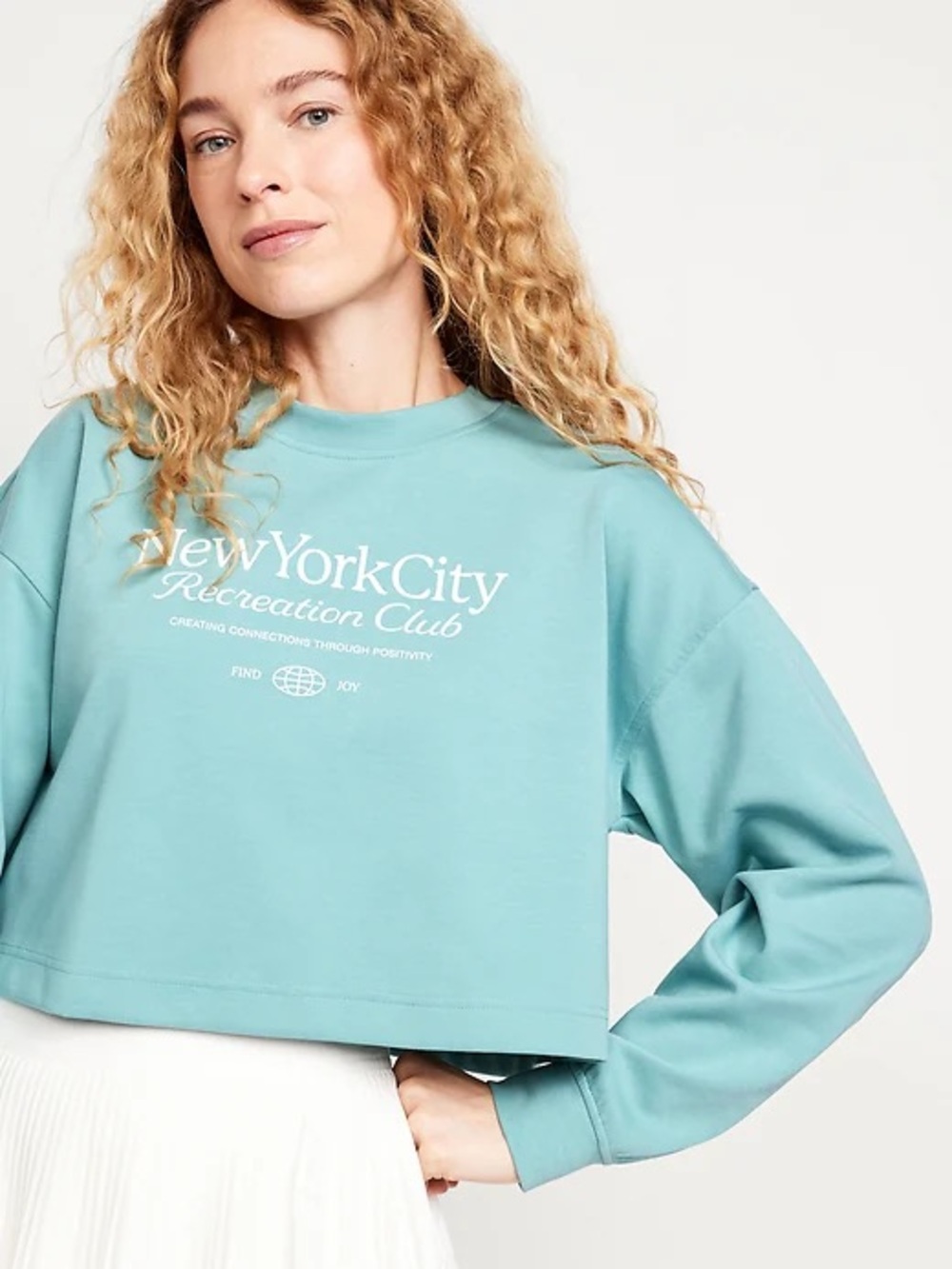 NWT Old Navy Active Dynamic Fleece Cropped Boxy Pullover in Teal, Women's 2X